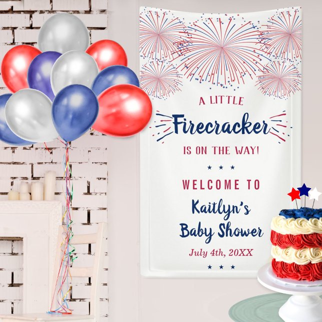 Firecracker On The Way! 4th Of July Baby Shower Banner (Creator Uploaded)