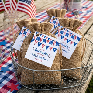 Firecracker On The Way! 4th Of July Baby Shower Favour Tags