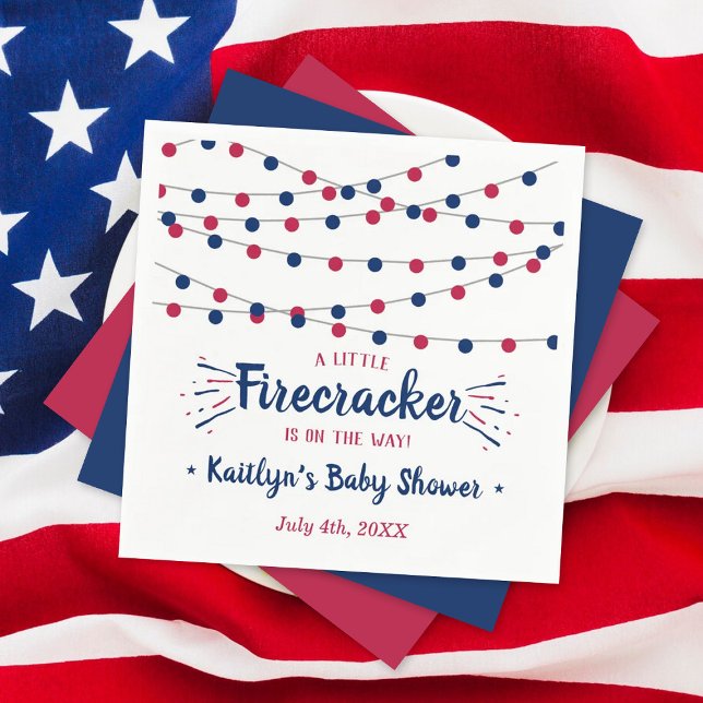 Firecracker On The Way! 4th Of July Baby Shower Napkin (Creator Uploaded)