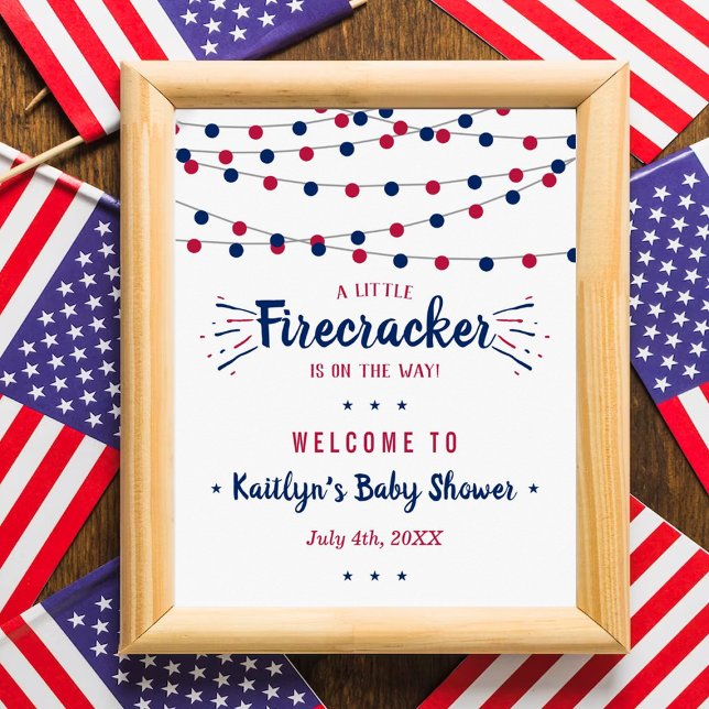 Firecracker On The Way! 4th Of July Baby Shower Poster (Creator Uploaded)