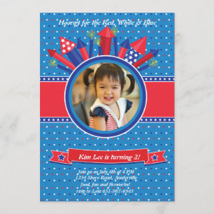 Firecracker Photo Birthday Party Invitation