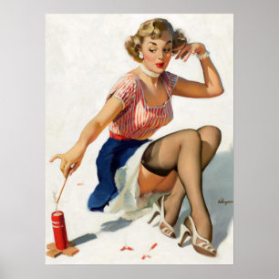 Firecracker Pin Up Poster