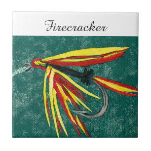 "Firecracker" wet fly tile. Tile