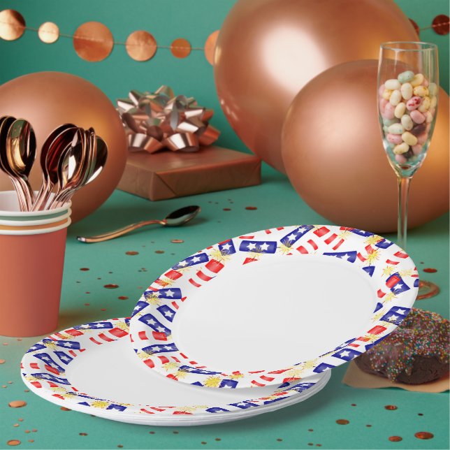 Firecrackers for the 4th of July Paper Plate (Multi)