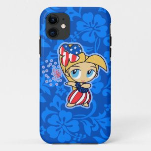 Firecraker Hula Girl Patriotic iPhone 5 Coque