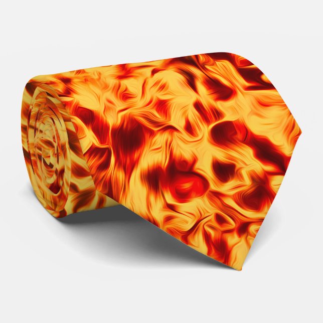 Fired Up – Bold Flame Texture Tie (Rolled)