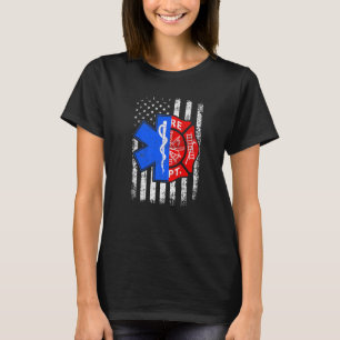Firefighter 4th of July USA Flag Firefighter Lover T-Shirt