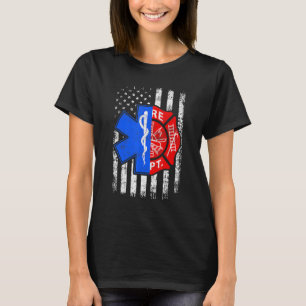 Firefighter 4th of July USA Flag Firefighter Lover T-Shirt