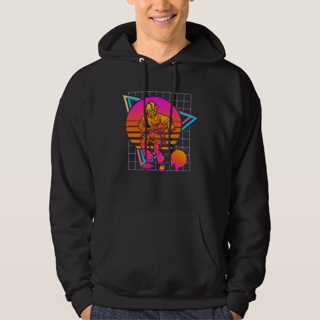 Firefighter 80s Retro Hoodie (Front)
