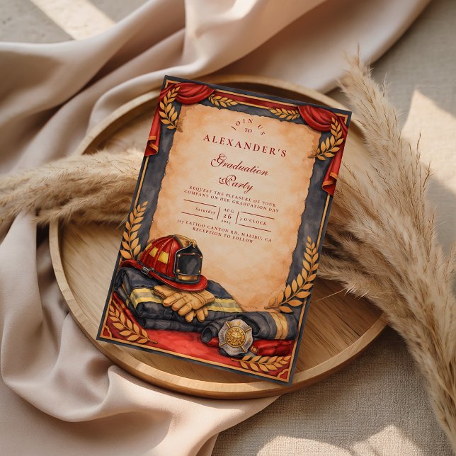 Firefighter Academy Graduation Invitation (Creator Uploaded)