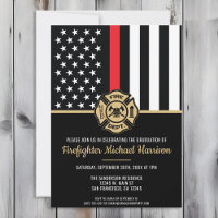 Firefighter Academy Graduation Red Flag Fireman