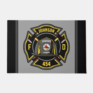 Firefighter ADD NAME Fire Department Rescue Team  Doormat