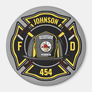 Firefighter ADD NAME Fire Department Rescue Team Magnet
