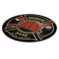 Firefighter ADD NAME Fire Station Department Badge