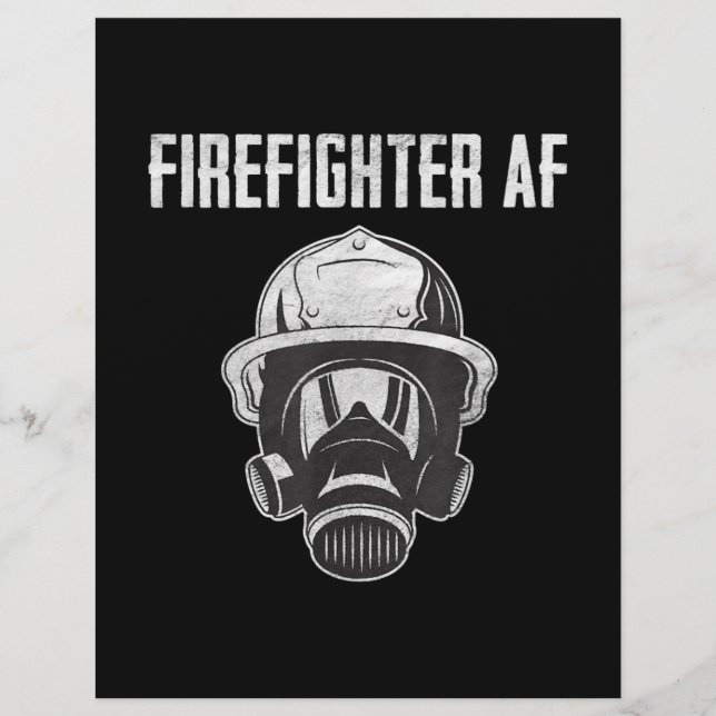 Firefighter AF | Gas Mask | Funny Firefighter Letterhead (Front)