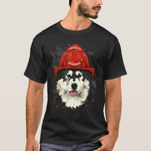 Firefighter Alaskan Malamute Fire Department Firem T-Shirt