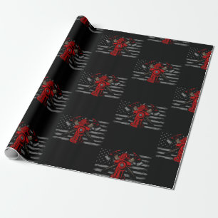 Firefighter American Flag Axe Wrapping Paper