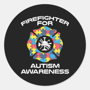 Firefighter Autism Apparel - Best Firefighters Des Classic Round Sticker