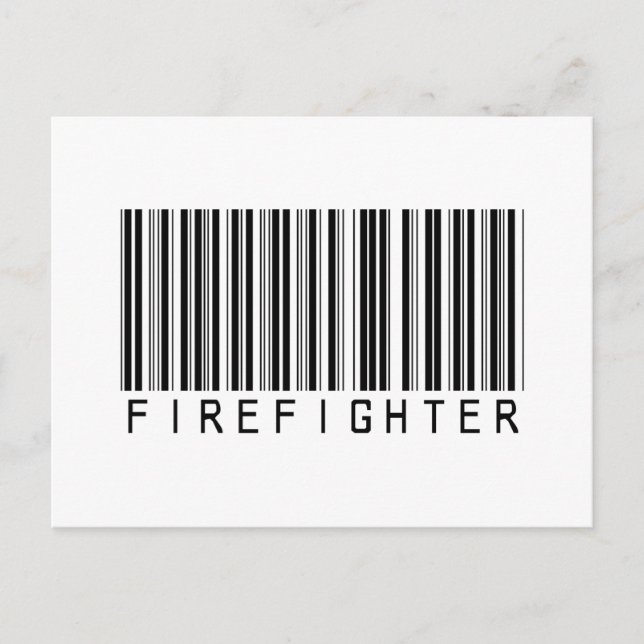 Firefighter Bar Code Postcard (Front)