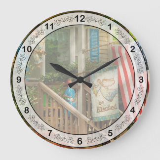Firefighter - Be blessed my hero Large Clock