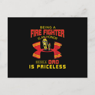 Firefighter - Being A Firefighter Dad Holiday Postcard