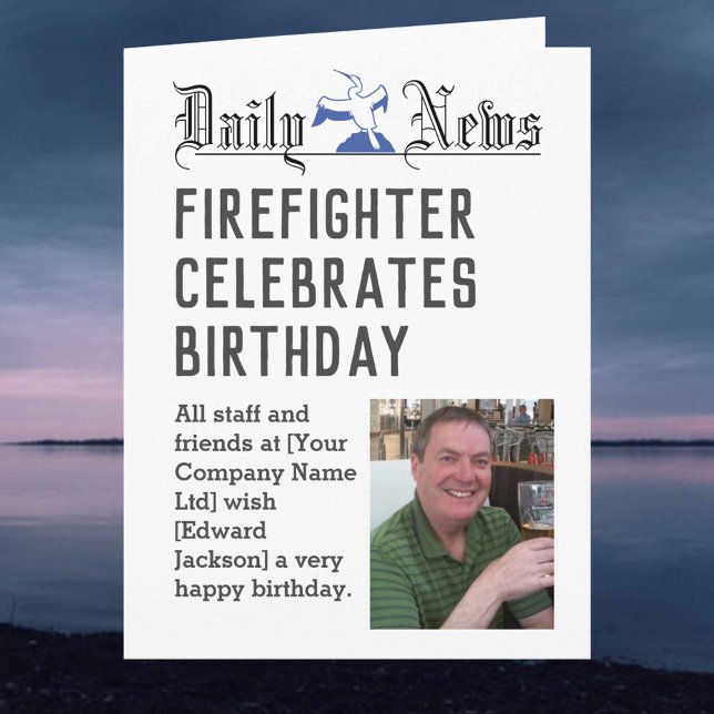 Firefighter Birthday Card to Personalize (Creator Uploaded)