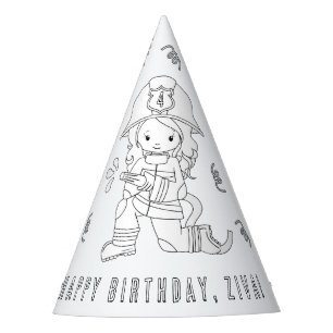Firefighter Birthday Party - Colour Your Own Hat