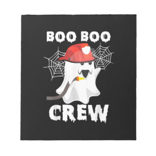 Firefighter Boo Boo Crew Halloween Ghost Fireman Notepad