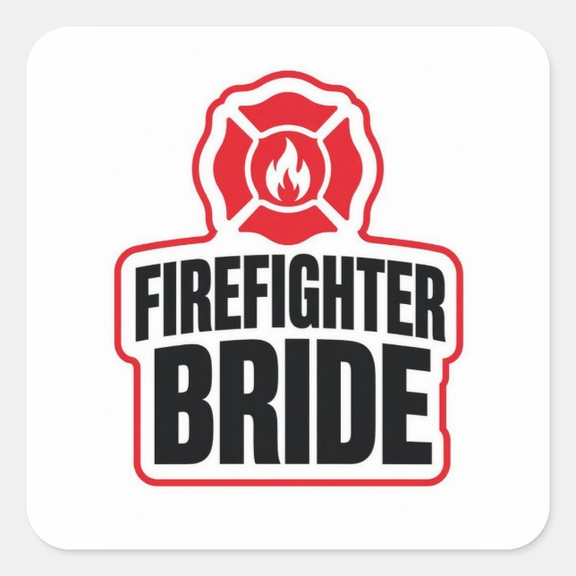 Firefighter Bride Square Sticker (Front)