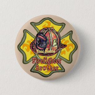 Firefighter brother 2 inch round button