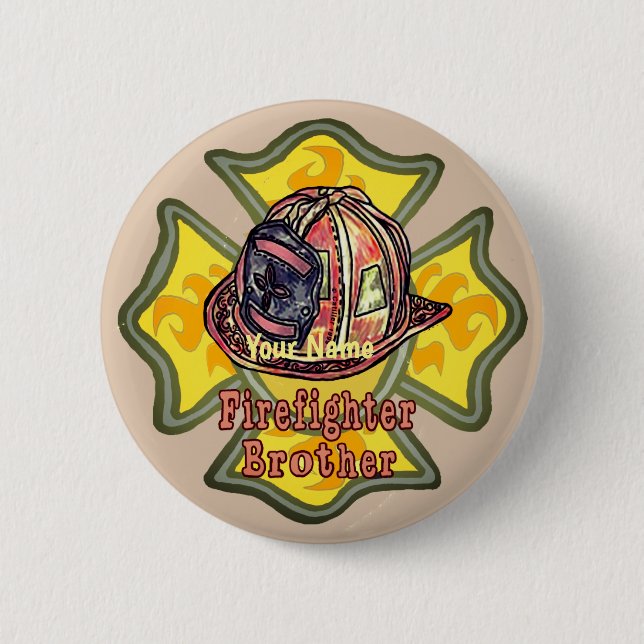 Firefighter brother 2 inch round button (Front)