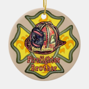 Firefighter brother ceramic ornament