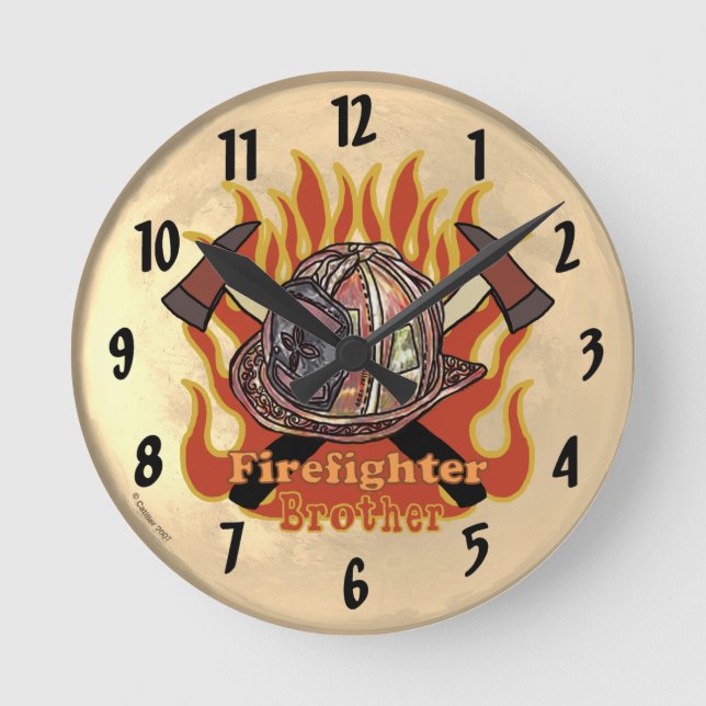 Firefighter Brother Clock (Front)