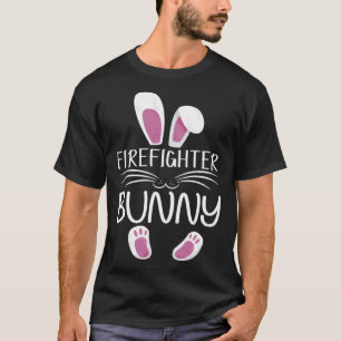 Firefighter Bunny Cute Matching Family Easter Day T-Shirt