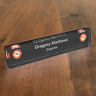 Firefighter Captain Desk Name Plates