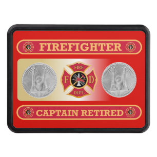 Firefighter Captain's Retired Shield Hitch Cover