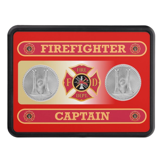 Firefighter Captain's Shield Hitch Cover (Front)