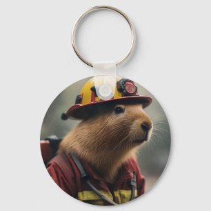 Firefighter Capybara, Keychain
