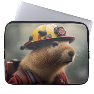 Firefighter Capybara, Laptop Sleeve