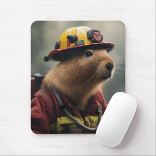 Firefighter Capybara, Mouse Pad