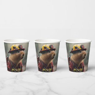 Firefighter Capybara, Paper Cups