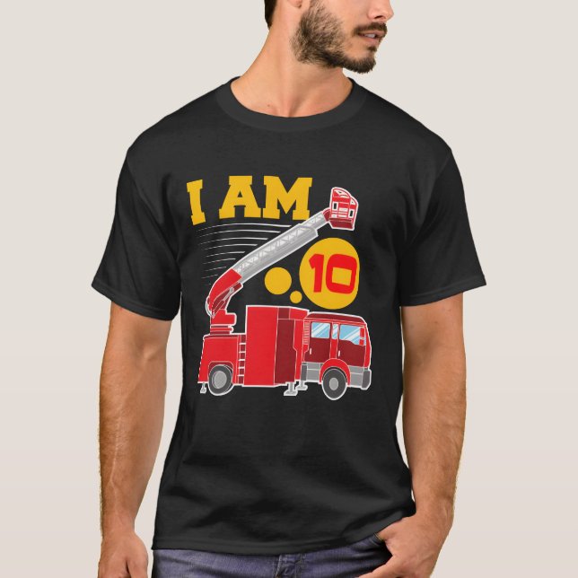 Firefighter Car Birthday Im T-Shirt (Front)