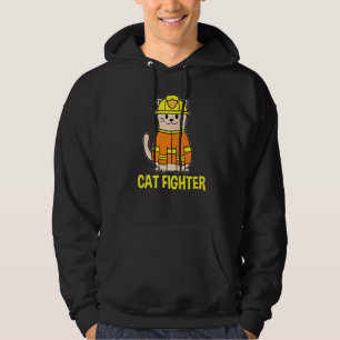 Firefighter-Cat Funny-Cat Mom Dad Hoodie