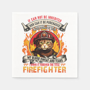 Firefighter Cat Napkin