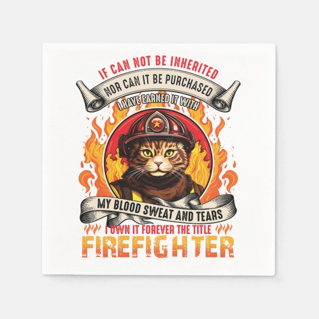 Firefighter Cat Napkin (Front)