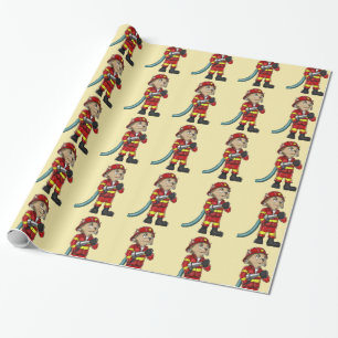 Firefighter Cat Wrapping Paper