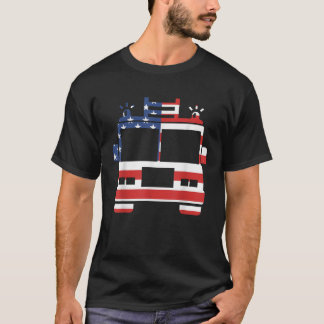 Firefighter Celebrate 4th of July American Flag T-Shirt