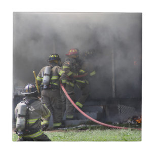 Firefighter ceramic tile