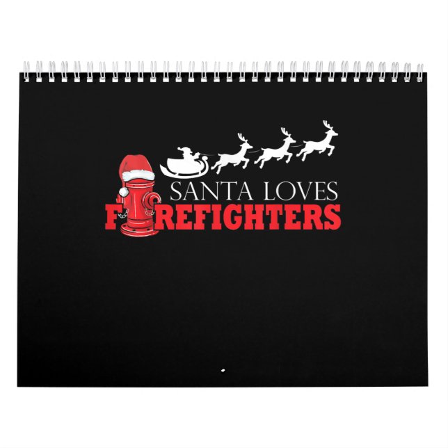 Firefighter Christmas Gifts Santa Claus Fireman Calendar (Cover)