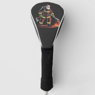 Firefighter Christmas Shirt XMas Funny Santa Golf Head Cover
